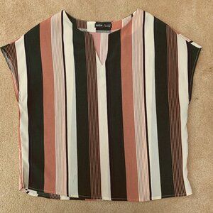 $$ NWOT SHEIN Multicolor Stripe Polyester Blouse Sleeveless Med